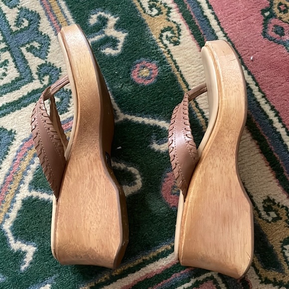 Steve Madden platform sandal shoe size 7.5 y2k wood clog summer vintage - Picture 1 of 7